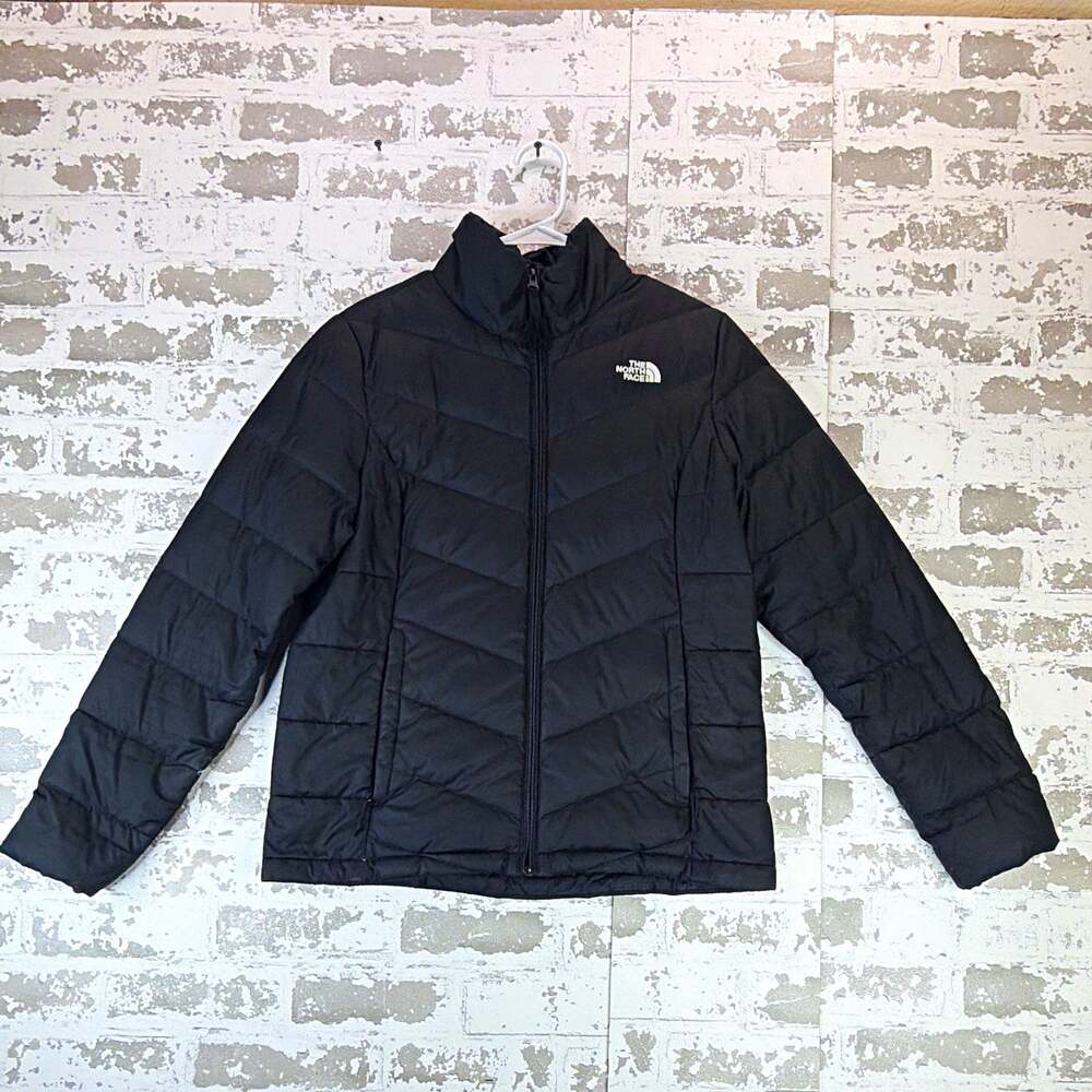 The North Face Women's Black Down Puffer Jacket Full Zip Pockets Quilted M
